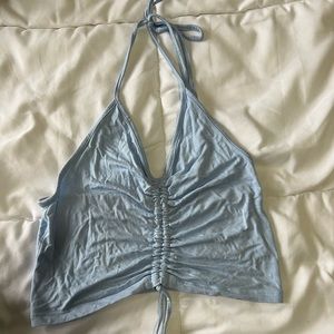 Light blue pacsun halter crop top